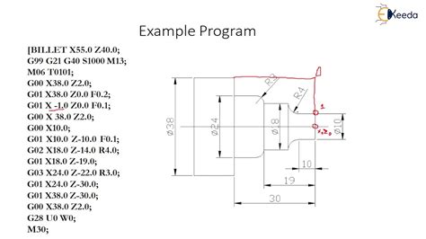 cnc part programming for turning operation|cnc programming examples with drawing.